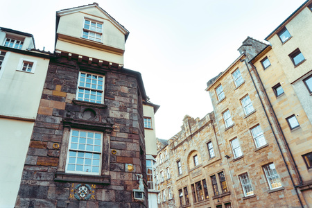 antique city building in Edinburgh, Scotlandの写真素材