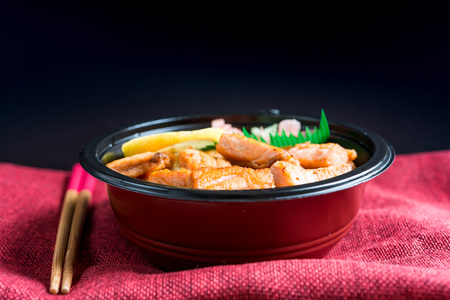 japanese food Salmon Chirashi Rice Bowl