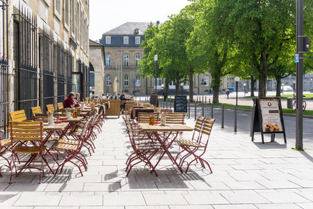 STUTTGART, GERMANY - April 12, 2017: Schlossplatz is the largest square in the center of Stuttgart, GERMANYのeditorial素材
