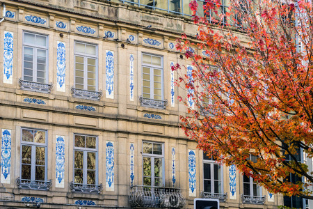 Street view of old town Porto, Portugal, Europeの写真素材