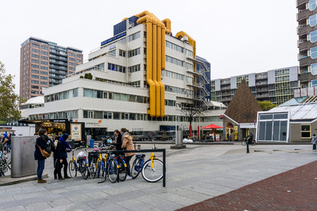 ROTTERDAM, Netherlands - November 12, 2017 : Street view of Rotterdam City Netherlands. back to 1270...