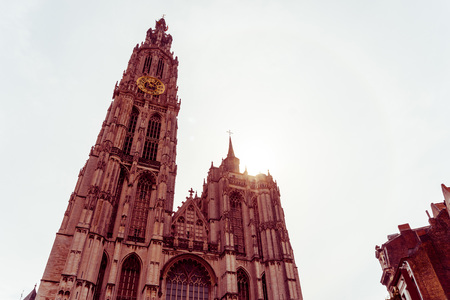 Beautiful antique church in Antwerp, Belgiumの写真素材