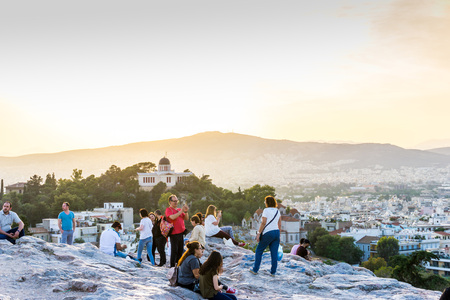 ATHENS, GREECE - May 3, 2017: view of Historic Old Acropolis of Athensのeditorial素材