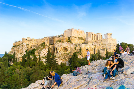 ATHENS, GREECE - May 3, 2017: view of Historic Old Acropolis of Athensのeditorial素材