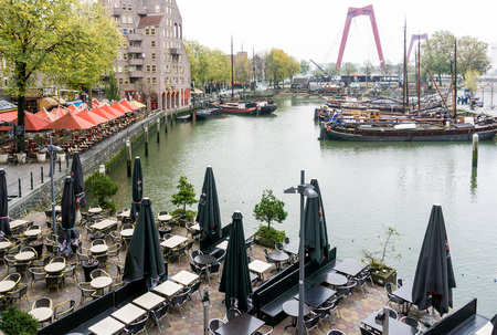 ROTTERDAM, Netherlands - November 12, 2017 : Street view of Rotterdam City Netherlands. back to 1270 when a dam was constructed in the Rotte river by people settled around it for safety.のeditorial素材