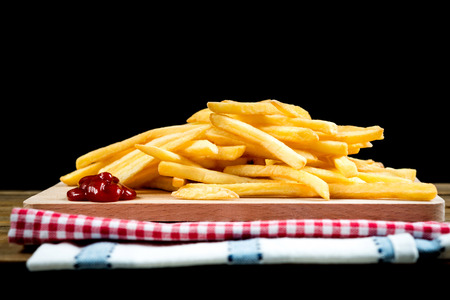 Golden French fries potatoes ready to be eaten