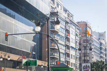 VALENCIA, SPAIN - March 10, 2017: street view of downtown valencia, is Spain's third largest metropolitan area, with a population ranging from 1.7 to 2.5 million.のeditorial素材