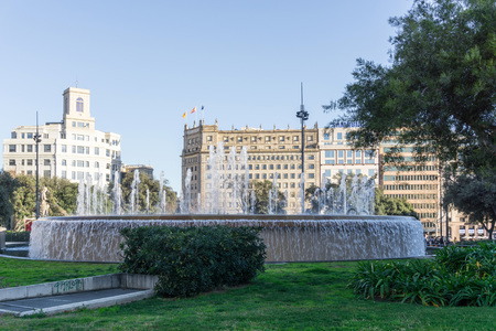BARCELONA SPAIN - February 9, 2017: street view of Old town in Barcelona, is the capital city of the autonomous community of Catalonia in the Kingdom of Spain,February 9, 2017 in Barcelona Spain.のeditorial素材