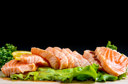 Salmon Tataki Japanese food salmon filletの写真素材