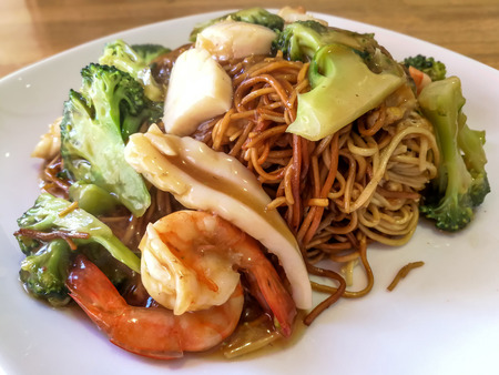 asian food noodles on the table