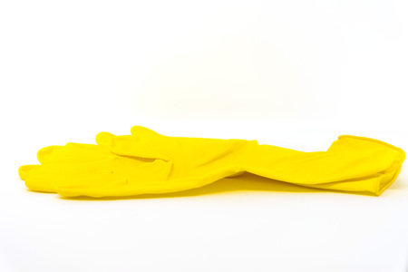 pair of gloves isolated on white backgroundの写真素材