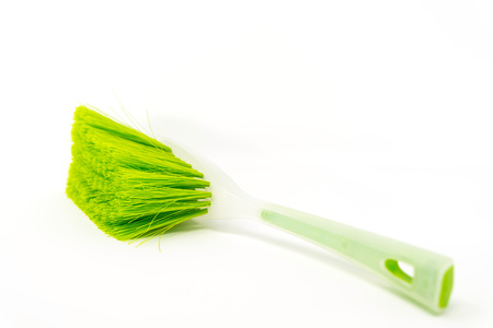 Close-up Of Broom isolated on white backgroundの写真素材