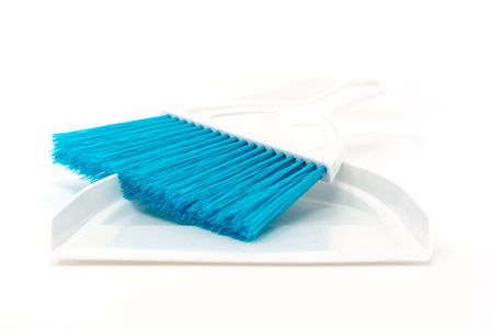 Close-up Of Broom isolated on white backgroundの写真素材