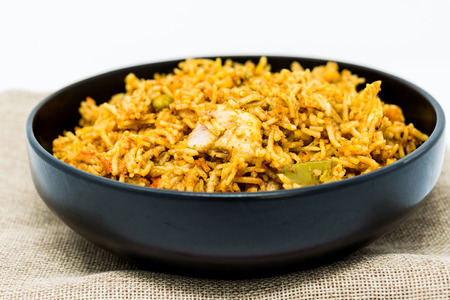 Tasty Indian food basmati rice on a plateの写真素材