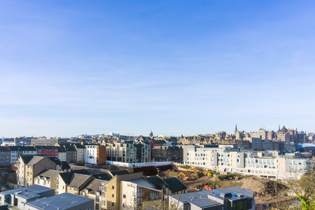 antique city building in Edinburgh, Scotlandの写真素材