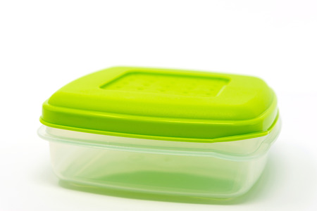 Plastic storage box Plastic isolated on white backgroundの写真素材