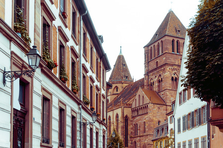 Beautiful view of ancient buildings at Strasbourg, Alsace, Franceの写真素材