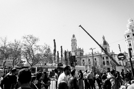 VALENCIA, SPAIN - March 10, 2017: street view of downtown valencia, is Spain's third largest metropolitan area, with a population ranging from 1.7 to 2.5 million.のeditorial素材