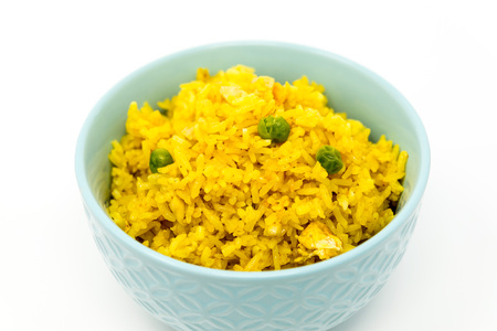 Homemade Chinese fried rice with vegetables and fried eggsの写真素材