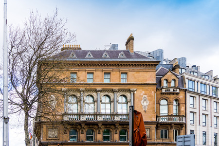 Traditional antique city building in Dublin Irelandの写真素材