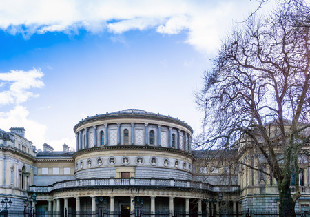 Traditional antique city building in Dublin Irelandの写真素材