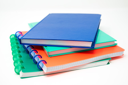 spiral bound notepad isolated on white backgroundの写真素材