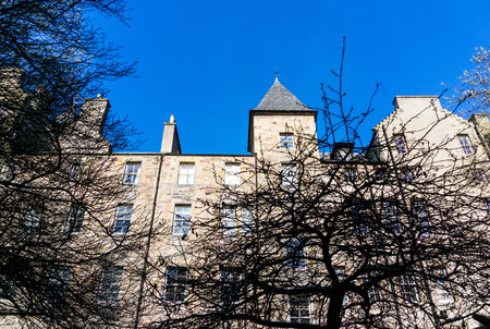antique city building in Edinburgh, Scotlandの写真素材