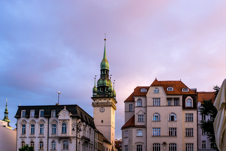 street view of downtown in Brno, Czech Republicの写真素材
