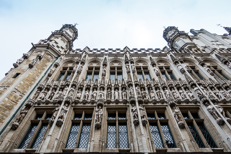 Street view of Buildings around city in brussel, Belgium.の写真素材