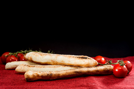 French baguette bread on tableの写真素材