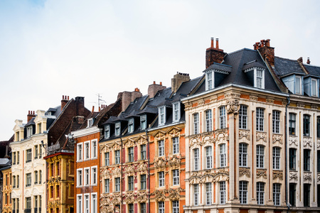 antique building view in Old Town Lille, Franceのeditorial素材