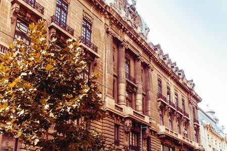 antique building view in Old Town Bucharest, Romanianのeditorial素材