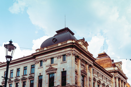 street view of downtown in Bucharest, Romanianのeditorial素材