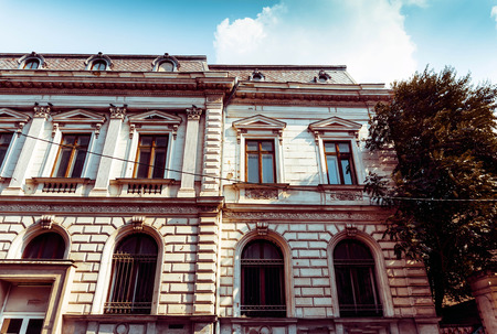 street view of downtown in Bucharest, Romanianのeditorial素材