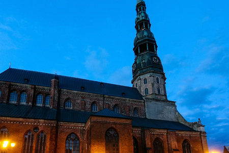 Dome Square with Riga Cathedra, Latviaの写真素材