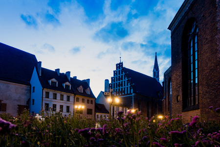 antique building view in Old Town Riga, Latvia