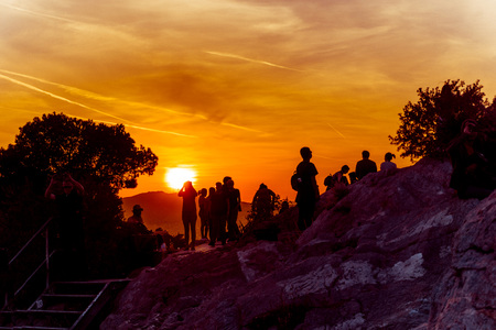 Street view of old buildings in Athens, Greeceの写真素材