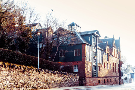 antique city building in Edinburgh, Scotlandの写真素材