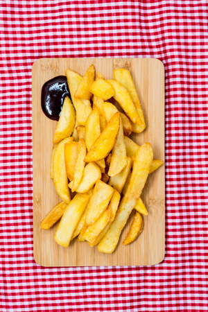 Golden French fries potatoes ready to be eaten