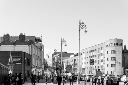 DUBLIN, IRELAND - : Tourists on foot Graben Street of Dublin Irelandのeditorial素材