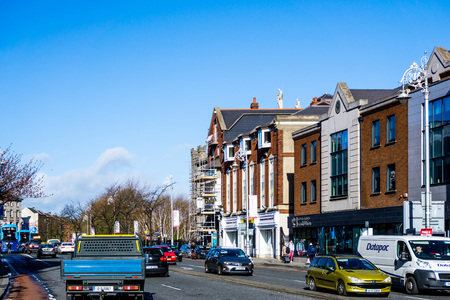 DUBLIN, IRELAND - March 31, 2017: Traditional antique city building in Dublin Irelandのeditorial素材