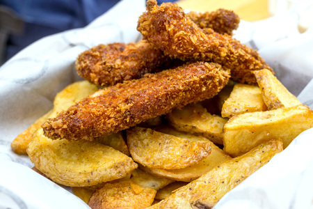 British Traditional fish and chips and  tartar sauceの写真素材