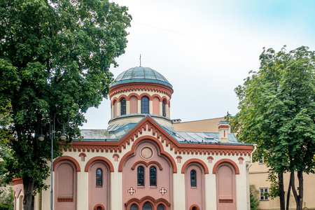 antique building view in Old Town Vilnius, Lithuanian
