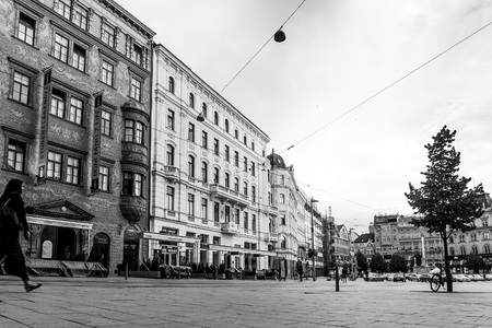 BRNO, CZECH REPUBLIC - July 25, 2017: Antique building view in Brno, Czech Republicのeditorial素材