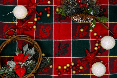 christmas decoration over dark backgroundの写真素材