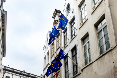 European flag in Brussels, Belgiumの写真素材