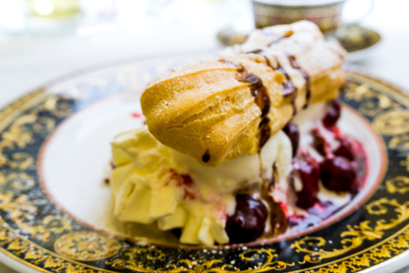 one slice of pie dessert ready to eatの写真素材