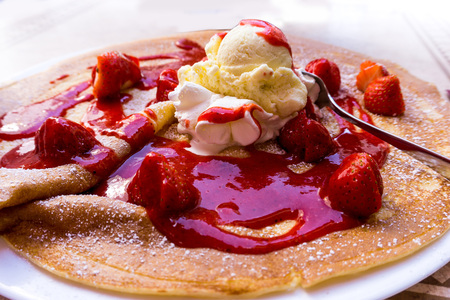 Homemade french crepe on the table