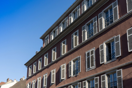 Antique building view in Old Town Mulhouse,France