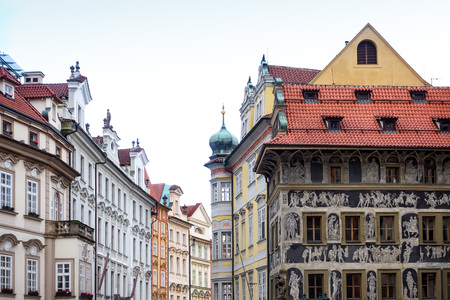 Old Town ancient architecture in Prague, Czech Republicの写真素材